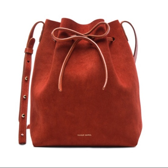 Mansur Gavriel Handbags - Mansur Gavriel Suede Bucket Bag in Brick
